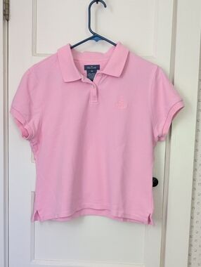 Faconnable Polo Shirt M Light Pink Preppy Clean Girl Light Academia Cropped